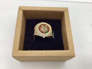 sello oro 18k con piedra con circonita