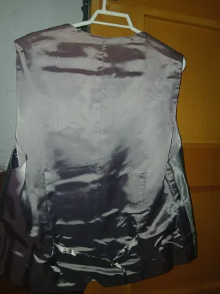 Chaleco de traje gris plateado para hombre