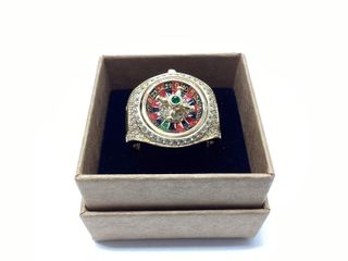 sello oro 18k con piedra con circonita