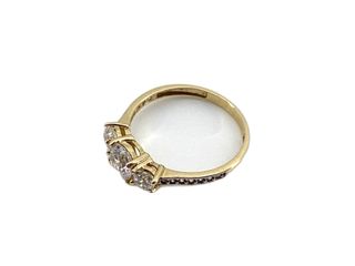 anillo oro 18k con piedra con circonita t. 19 (18,79 mm)