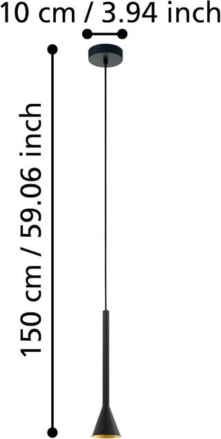 Eglo 97604 sospensione illuminazione Nero, Oro GU