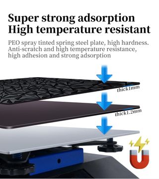 Base para impresora 3D, superficie PEI texturizada