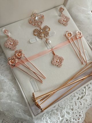 Aderezo Fallera Niña Oro Rosado Nuevo