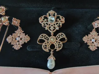 Aderezo Fallera Niña Oro Rosado Nuevo