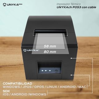 - Unykach Impresora Térmica de Tickets POS3 UK56