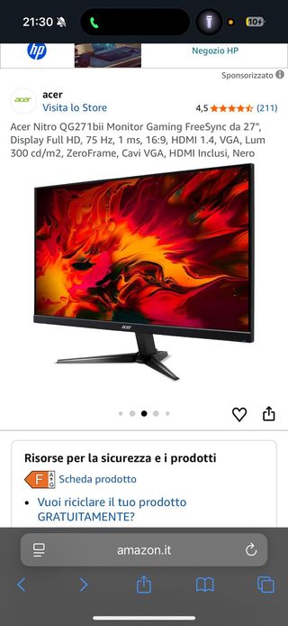 Monitor Gaming Acer Nitro QG271bii 27