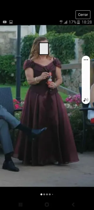 Vestido fiesta burdeos encaje