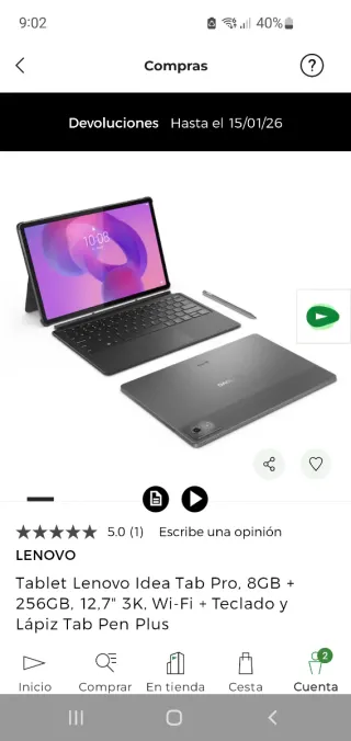 Tablet Lenovo Idea Tab Pro 8GB 256GB 12.7 3K