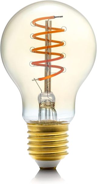 Lampadina LED vintage Amazon Basics E27, cristallo ambra