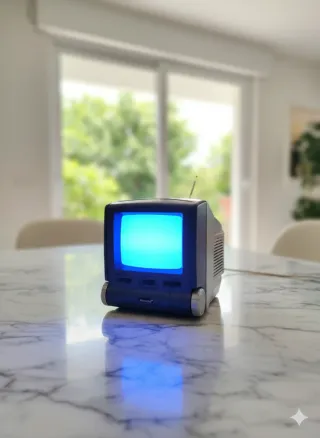 TV Portatile Vintage Blu/Grigio