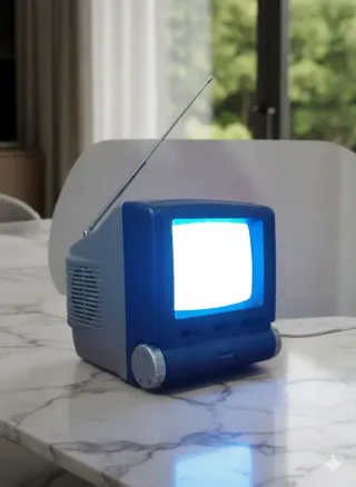 TV Portatile Vintage Blu/Grigio