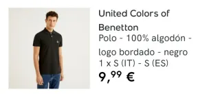 Polo United Colors of Benetton negro chico