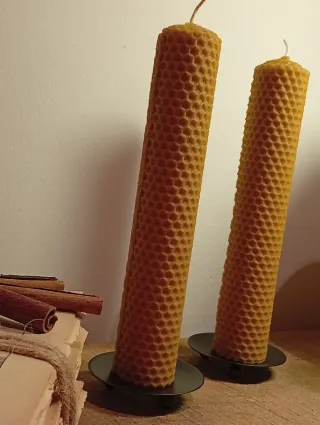 Velas 20 cm de cera de abeja artesanales