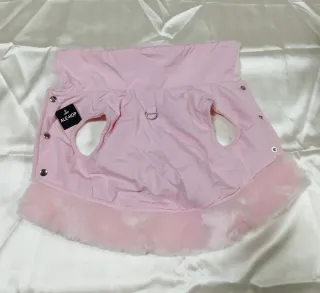 Abrigo para perro rosa con pelo