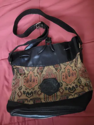 Bolso de Hombro Mujer Negro y Multicolor