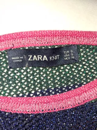 Vestido Zara rayas multicolor brillante