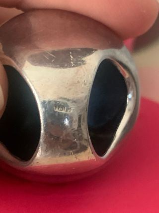 Anillo Tous Plata y Onix Facetado