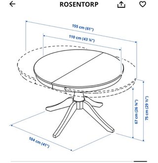 Mesa redonda extensible ROSENTORP blanca