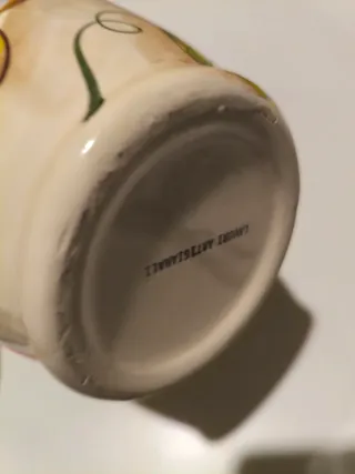 Vaso ceramica dipinto a mano limoni