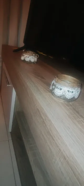 Decoración Tarros Cristal Encaje Yute