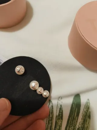 Pendientes Tous Perlas Trepadores Plata