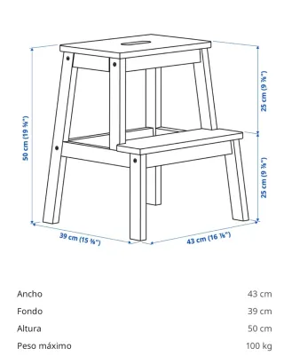 Taburete escalón madera negro