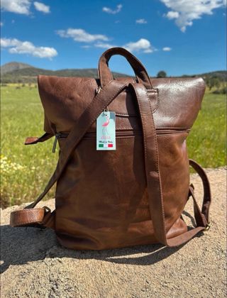 Mochila Piel Italiana Marrón
