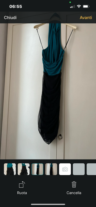 Abito elegante verde e nero