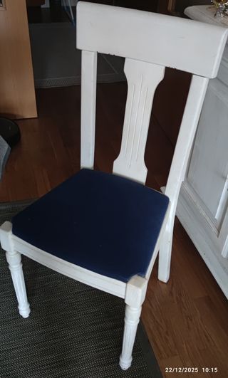 4 Sillas Comedor Tapizadas Azul