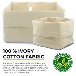 Juego de 5 cestas de algodón multiusos