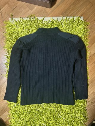 Maglione Fila Nero Half-Zip Lana Acrilico Vintage