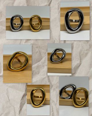 Anillos Acero Inoxidable Dorados y Plateados