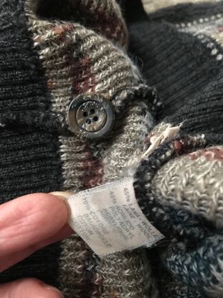 Vintage Maglione cardigan tgL pesante grigio scuro