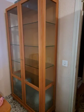 Vitrina de madera y cristal