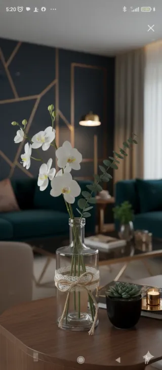 Jarrónes decorativos con conchas, yute y encaje.