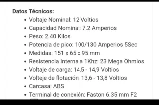 Batería CSB 12V 7.2Ah GP 1272 F2