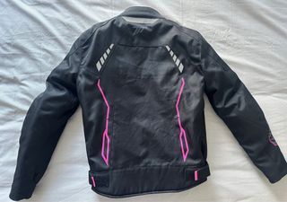 Chaqueta Moto Mujer Negra y Rosa