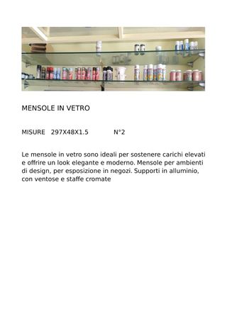 Mensole in vetro 40x63x1 N.6