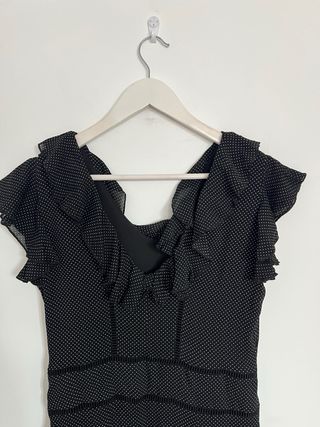 Vestido Javier Simorra Negro Lunares