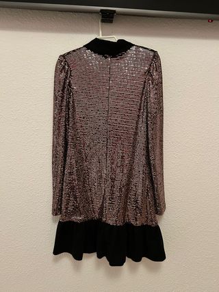 Vestido blazer lentejuelas rosa y negro