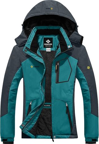 GEMYSE Chaqueta de esquí impermeable para mujer, resistente al viento, chaqueta de invierno