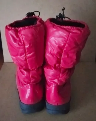 Botas de Agua/Frío Rojas Forradas de Pelo Negro