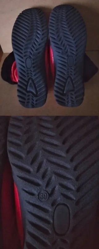 Botas de Agua/Frío Rojas Forradas de Pelo Negro