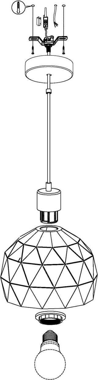 Lampada a sospensione Eglo Roccaforte - Nero e dorato