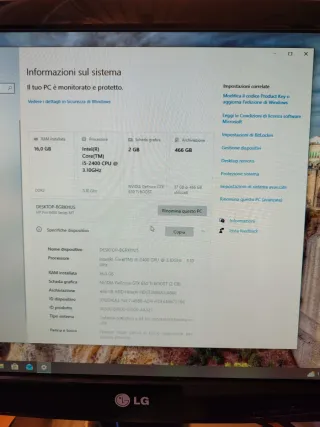 PC Desktop HP Pro 3400 Series MT Nero