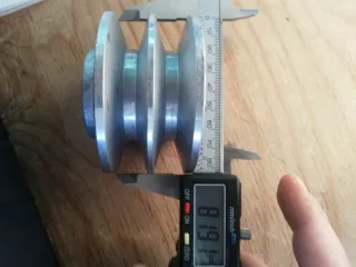 5 Puleggie Alluminio Sez. A Albero 24mm 2 Gole