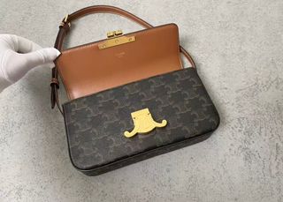Bolso Celine Triomphe Marrón Dorado