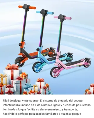 Patinete Eléctrico Infantil azul y rosa