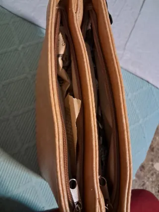 Bolso de mano señora beige y marrón