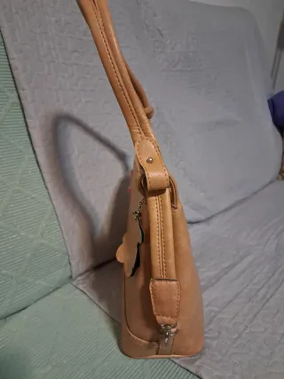 Bolso de mano señora beige y marrón